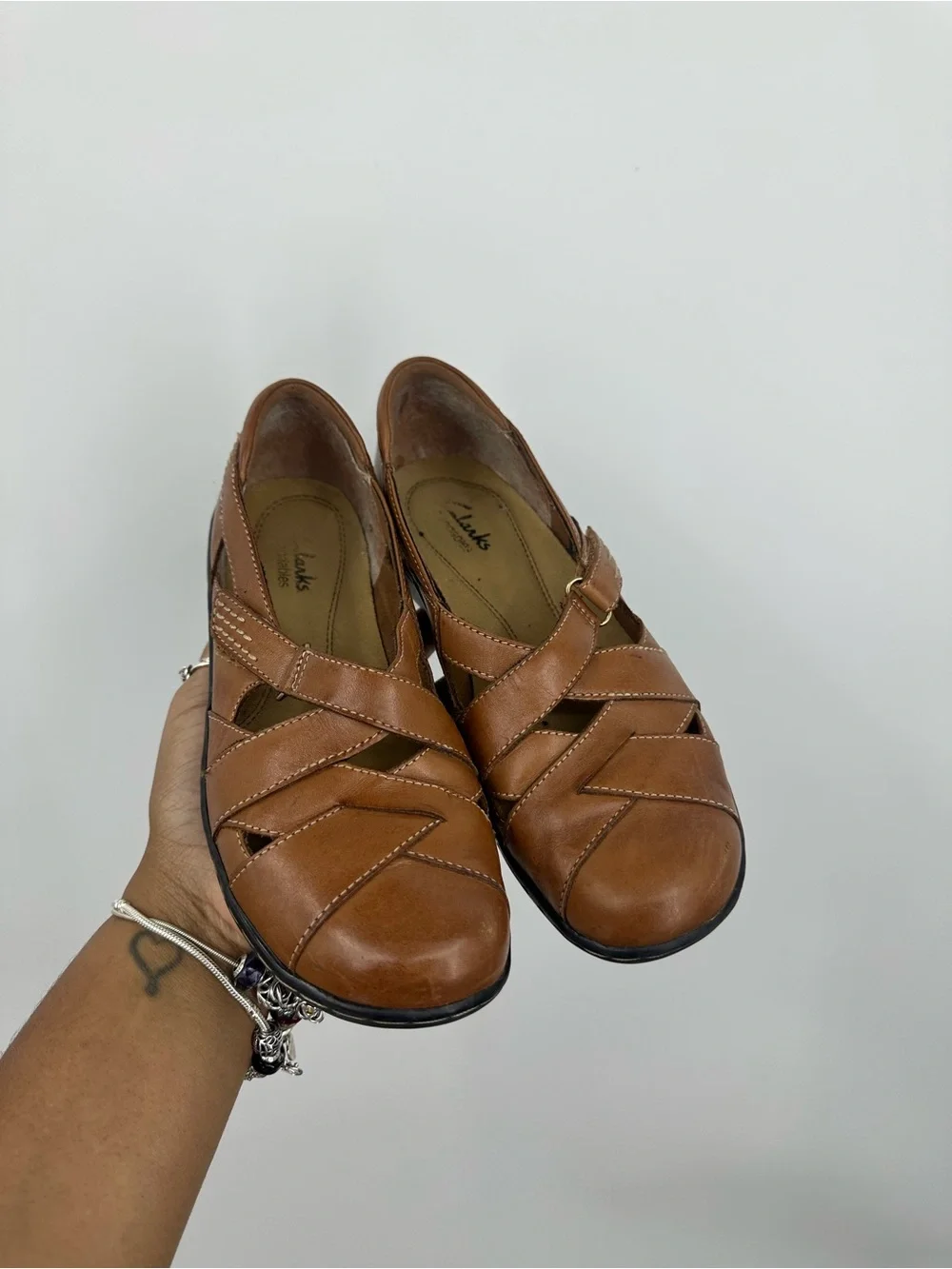 Clarks Brown Bendables Comfort Sandals Women's Size 7 Boho